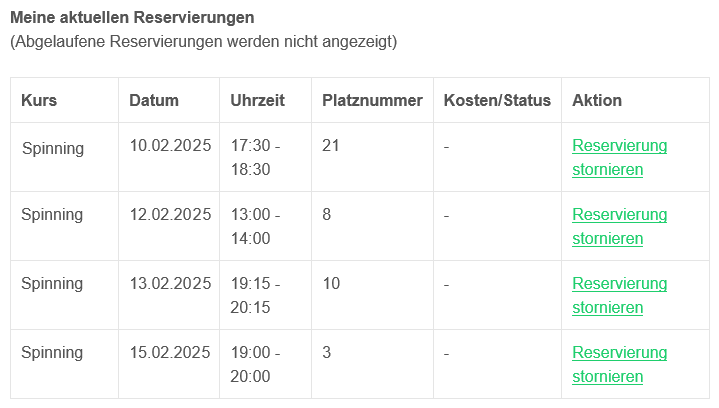 Reservierungen